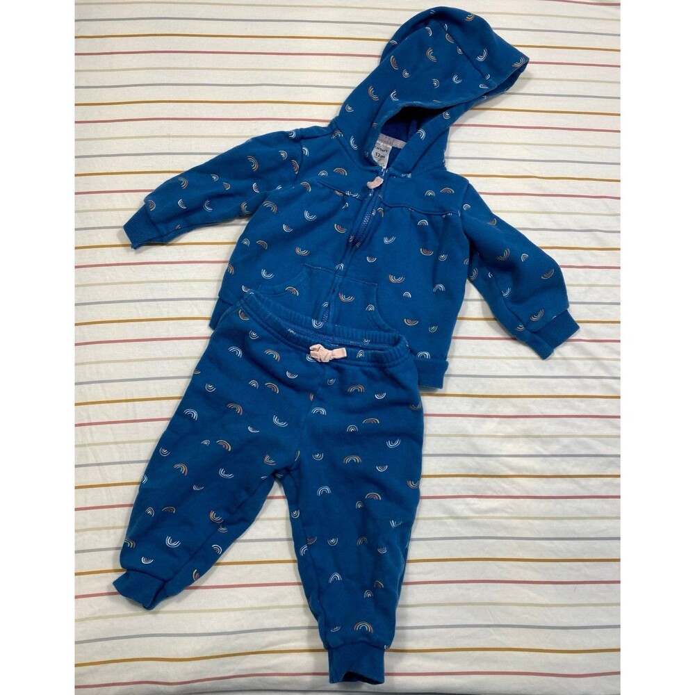 Carter’s Rainbow Hoodie & Jogger Set – Size 12M